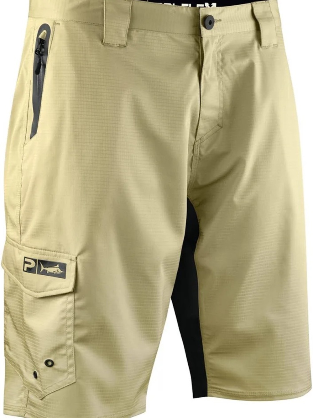 Pelagic Men’s Khaki Fishing Shorts with Black
